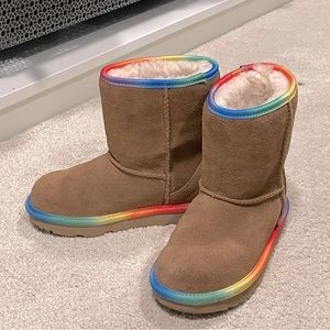 NWOT girls rainbow detail Uggs